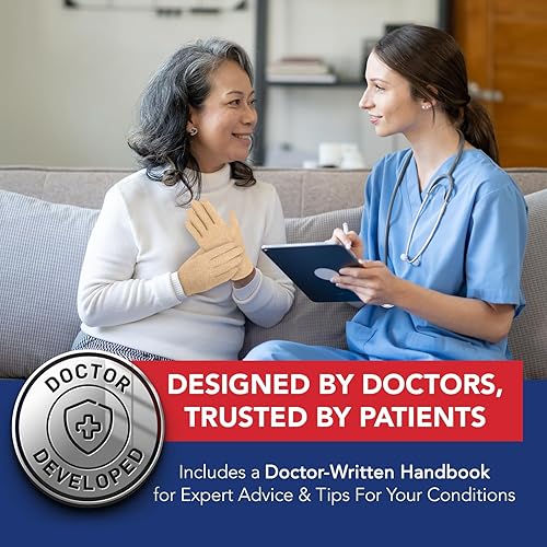 Miniatura 8 de Doctor Developed - Guantes de compresión de algodón abiertos y de dedo completo, guantes de compresión para aliviar la artritis, guantes de