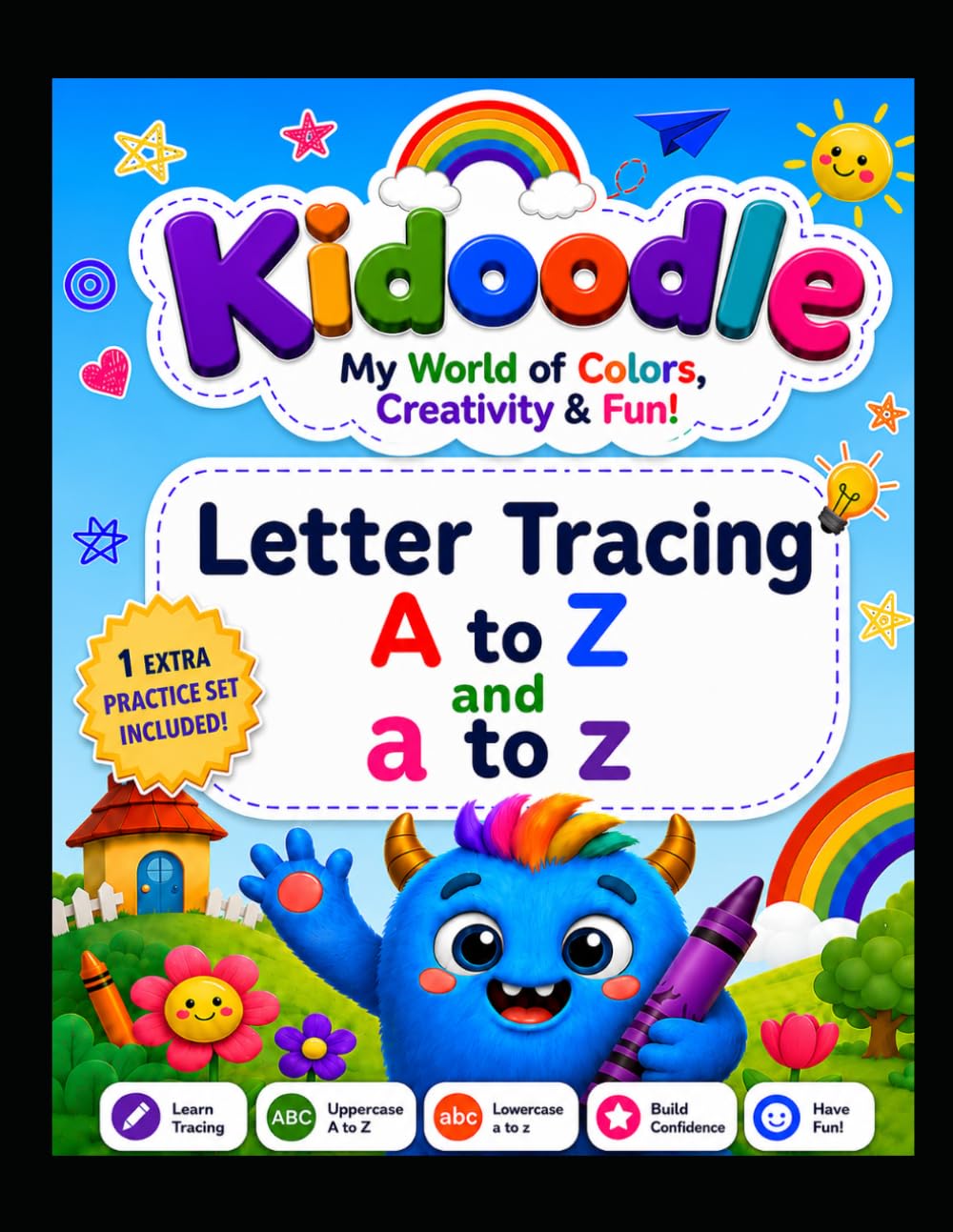 Kidoodle A to Z Tracing Workbook: Alphabet Handwriting Practice for Preschool Kids Ages 3–5
