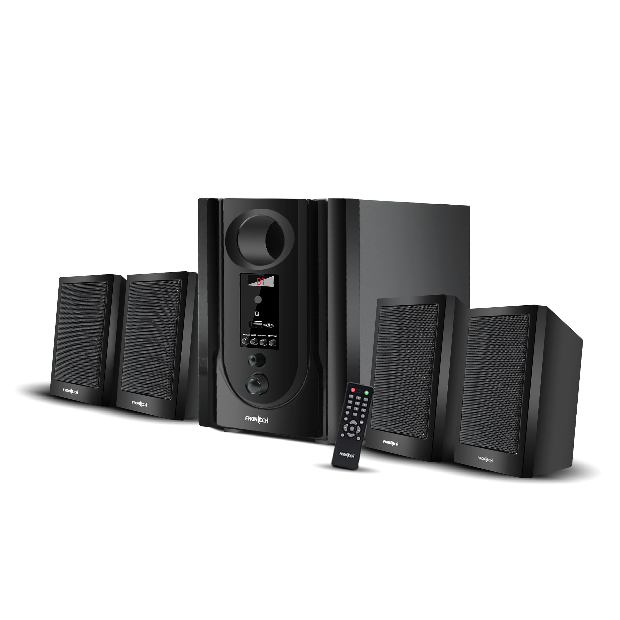Sponsored Ad - 4.1 Channel Speaker System | Bluetooth 5.0-60W Output, USB|BT|FM Support|LED Display, (3366 - Black)