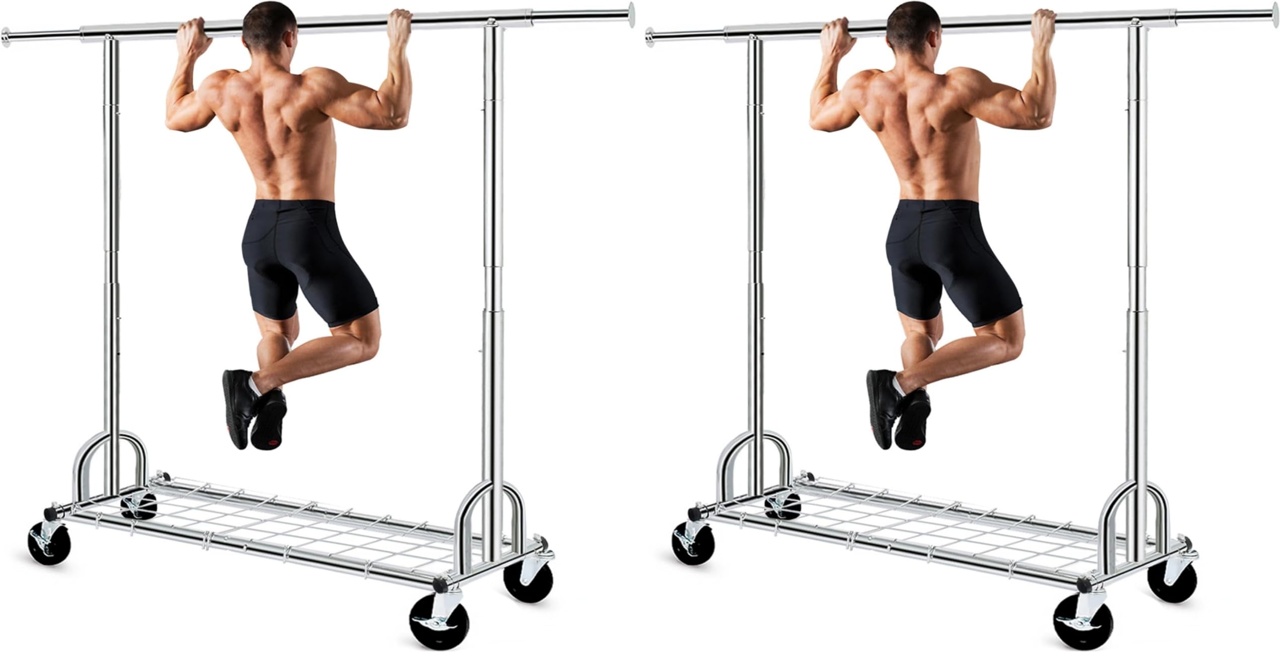 HOKEEPER Clothing Garment Rack Capacity 525LBS Collapsible Clothes Rack (Pack of 2)