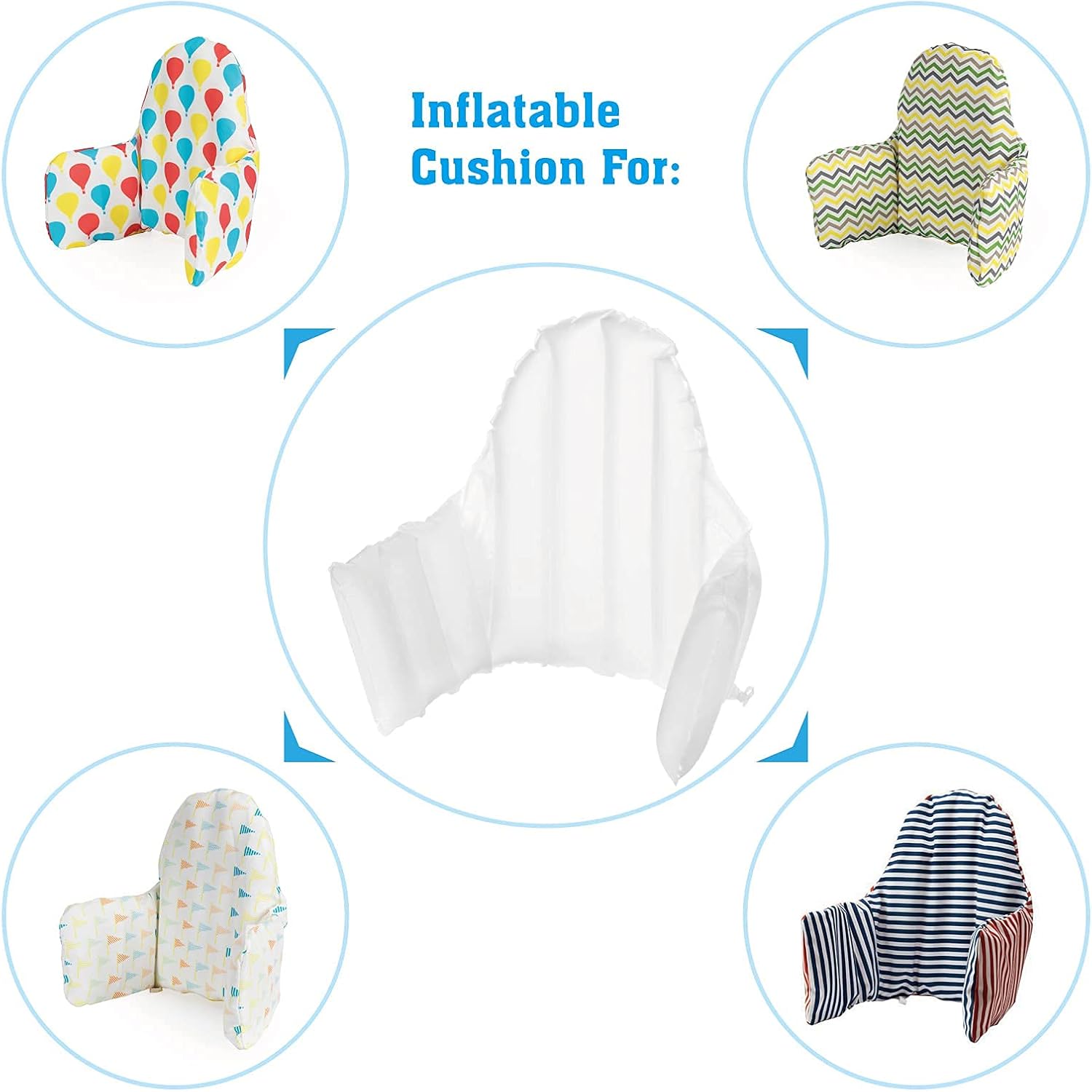 Inflatable Cushion Insert for IKEA Antilop High Chair, Cushion Insert Only, White, 28" L x 14"(Inflated)