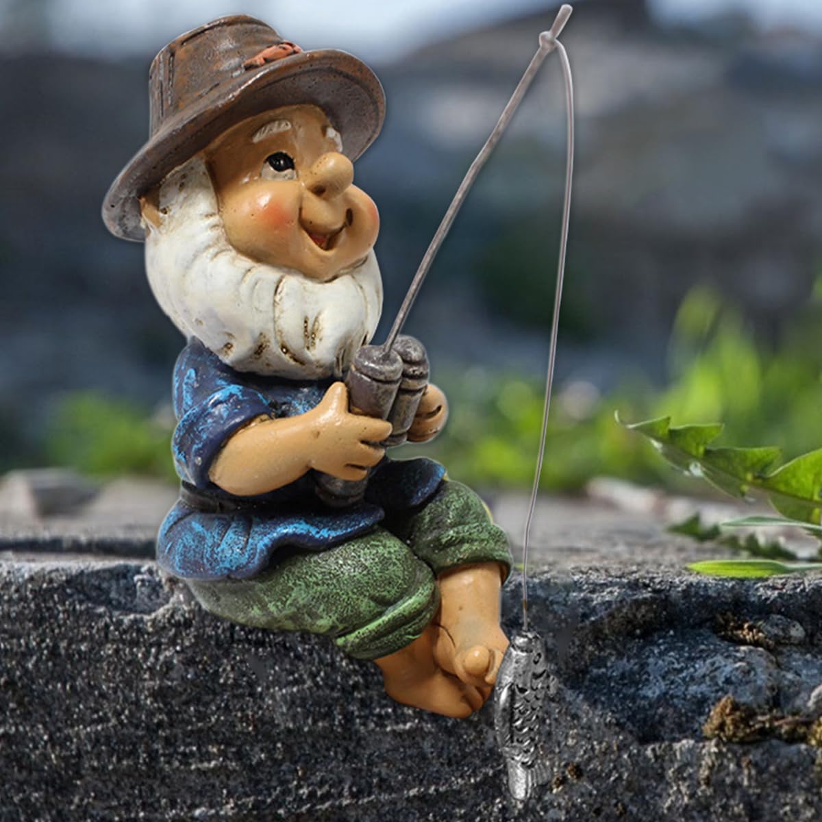Gatphy Garden Gnome Statues, Fishing Gnomes Garden Ornaments Dwarf Statue Funny Resin Gnome Figurine Dwarf Sculpture Outdoor Decorations Statue for Indoor Outdoor Patio Decor (Fishing Gnomes)