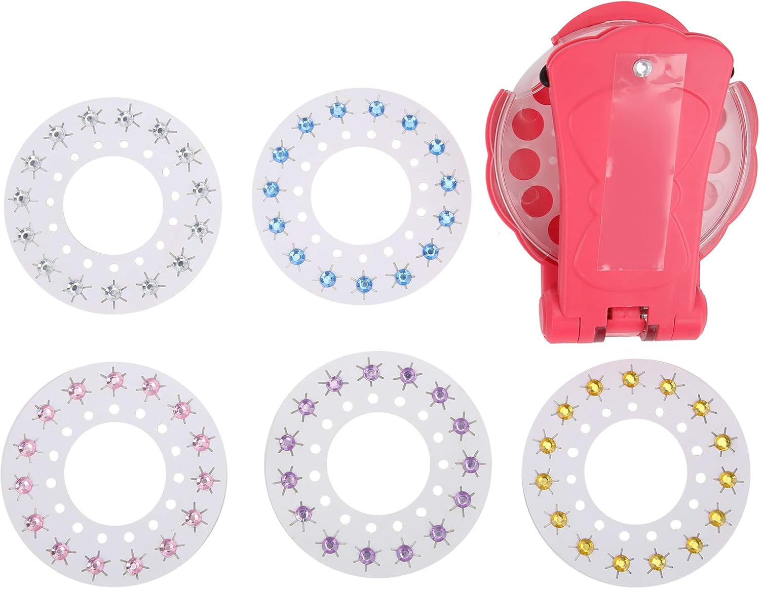 Zerodis Kit de decoración para el Cabello, Gems Blingers Juego de simulación máquina para el Cabello Juguete máquina de Pasta de Cristal Herramienta para peinar el Cabello niños Mayores de 6 años(#1)