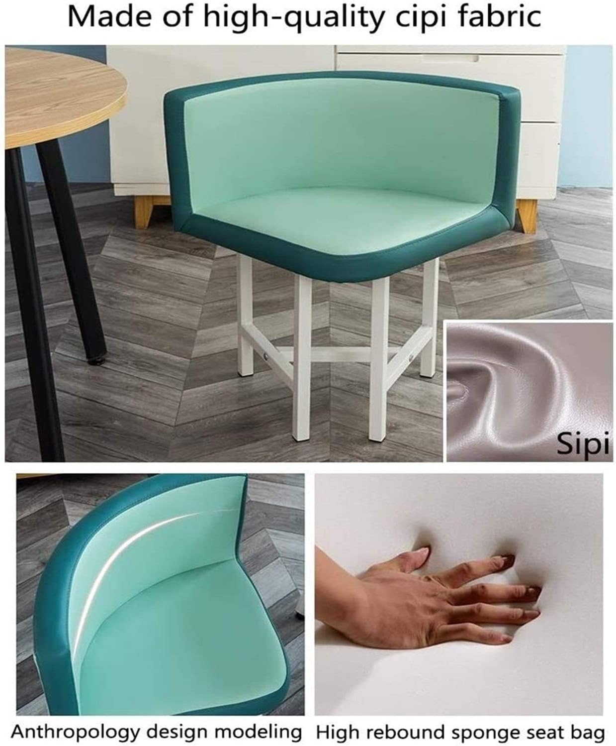 Reception Table and Chair Set Nordic Minimalist Solid Wood Round Dining Table Office Furniture Conference Room Coffee Shop (Color : Cyan+Yellow)