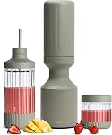 Beast Mega 1200 Stainless Steel | Premium Countertop Blender | Smoothies, Shakes, Sauces, Dips | Lg Servings | Blends Ice + Frozen Fruit | Double-Wall Insulation | Extra Vessels | 1200W (Sand)