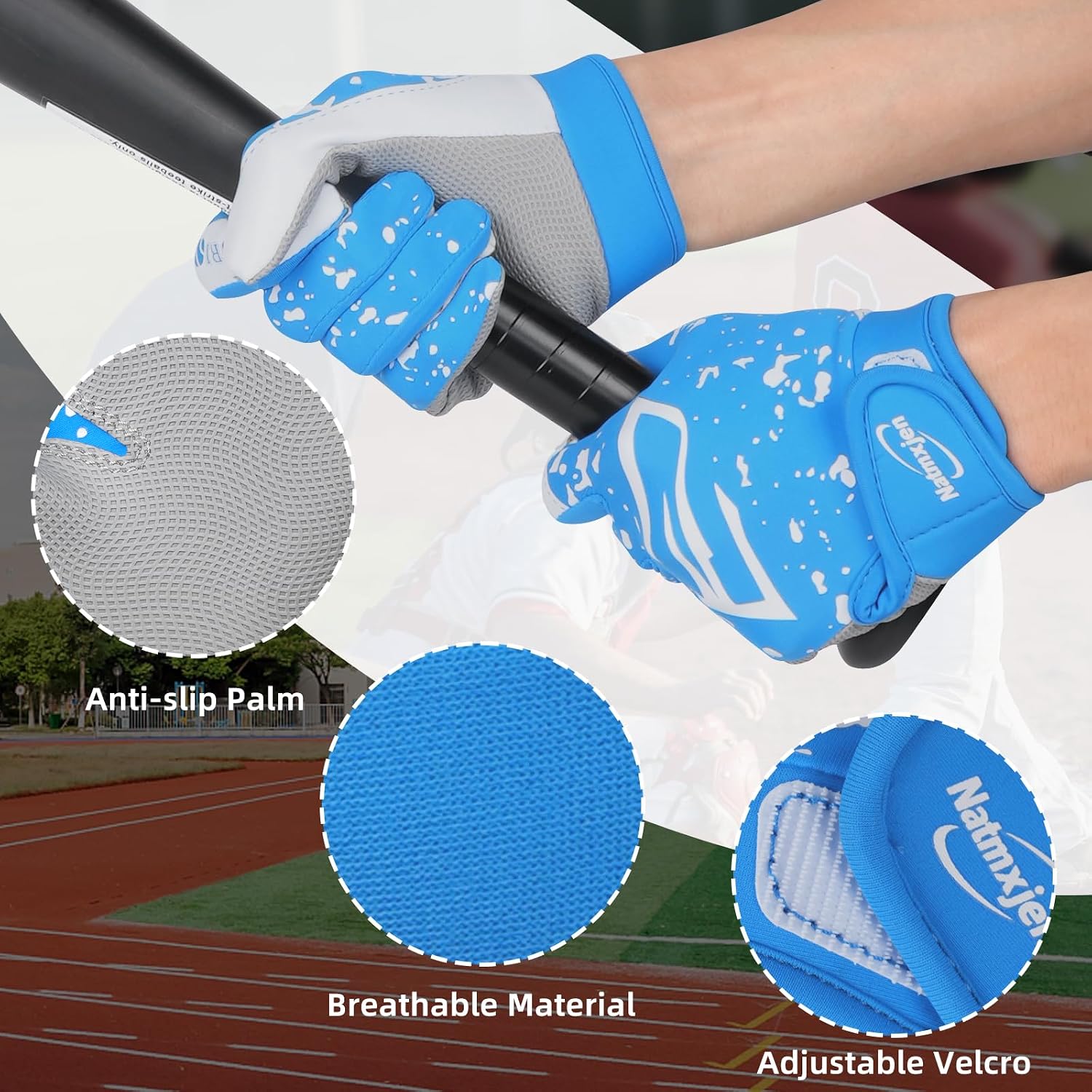 Youth Baseball Batting Gloves, Super Grip Kids Teeball & Softball Gloves for Boys & Girls