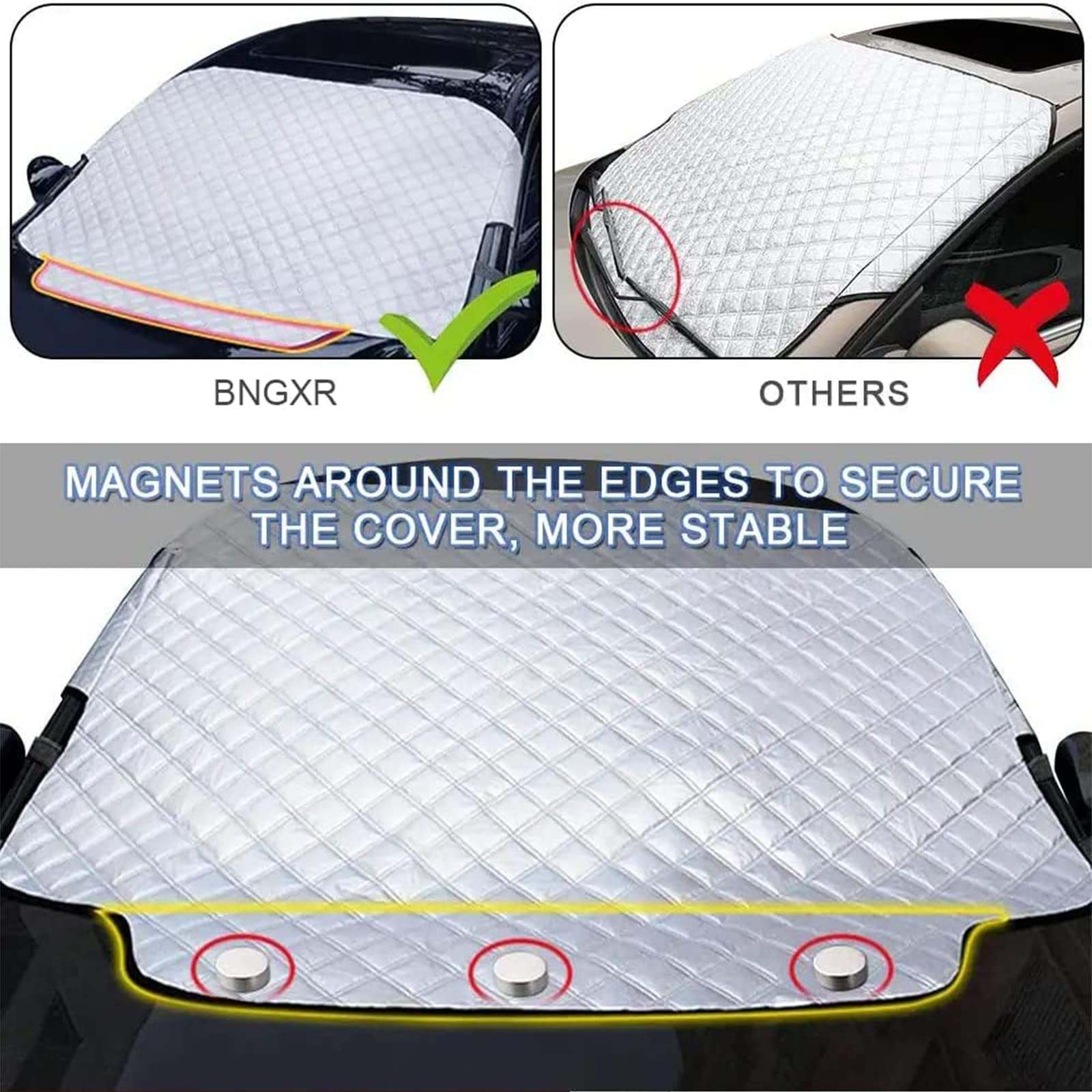 Protezione per parabrezza, parasole per auto anteriore, protezione per parabrezza con magnete, parasole per parabrezza auto, copertura per parabrezza auto, protezione per auto da ghiaccio, neve