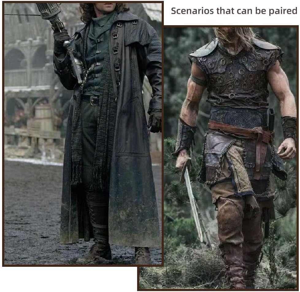 Men's Medieval Boot Covers,Renaissance Pirate Costume Boots Cover,Faux Leather Steampunk Shoes Cover,Viking Warrior Knight Armor Leg Gaiters Cosplay Accessory - Image 8