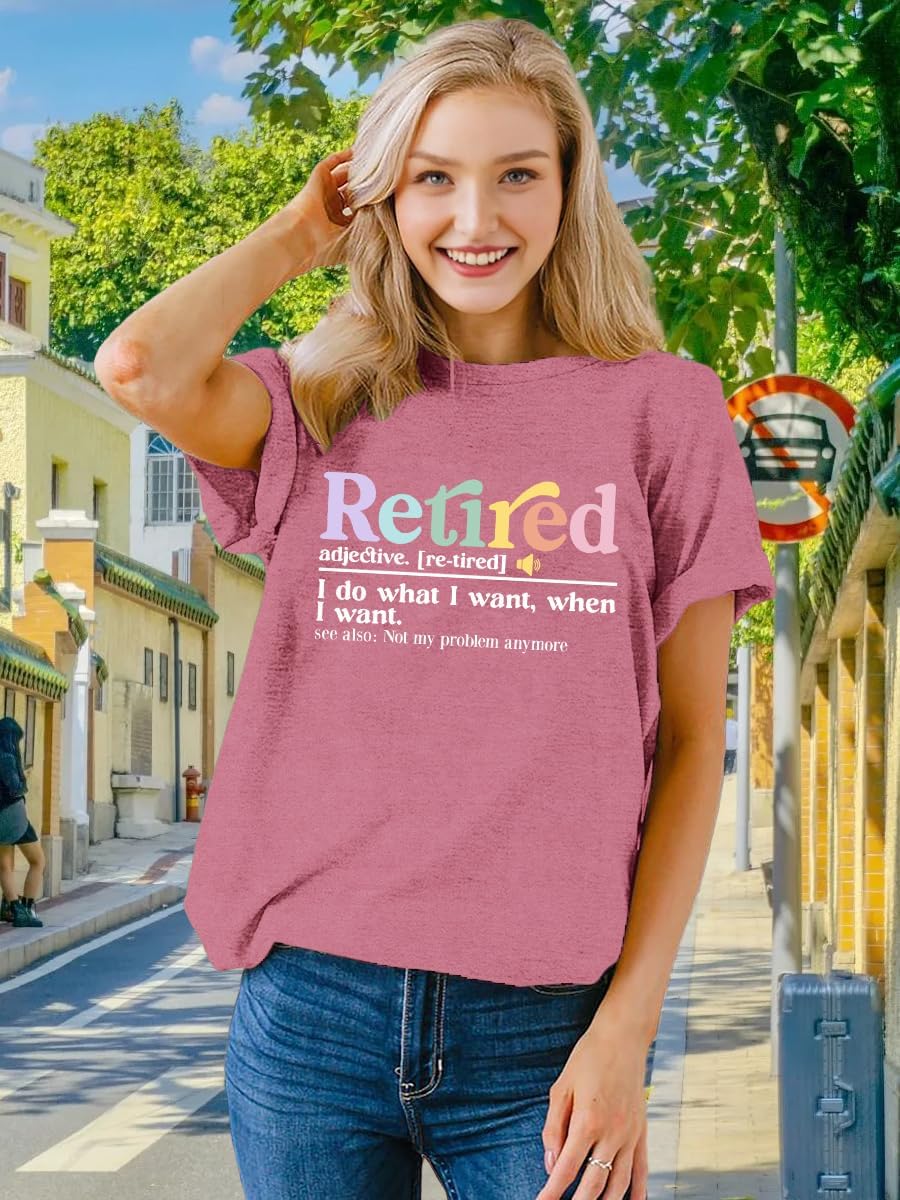 Retired Shirt for Women Retirement Teacher Tshirts Grandma Retired Life Tee Tops - Image 2