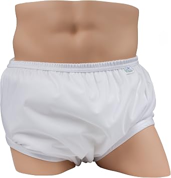 LeakMaster Adult PUL Waterproof Pants - Soft, Quiet, Breathable, Durable Adult Plastic Pants. Generous Cut/Fit for Use with Cloth Diapers - White, X-Large Best Fits 42-48 Inch Waist 1 Pack