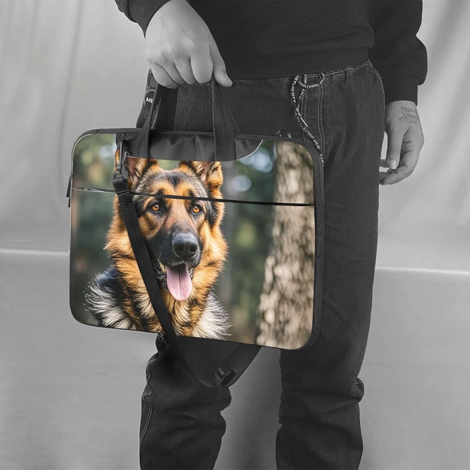 German shepherd Laptop Bag, Computer Briefcase Gifts for Men Women, 360 Protective Laptop Shoulder Bag image 2