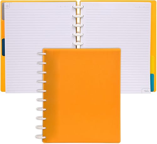 Vista 547 de Talia - Agenda personalizable con aros, (Fireworks Deep Lake, con discos Deep Lake, tamaño mediano (7.5 x 9.75 pulgadas).