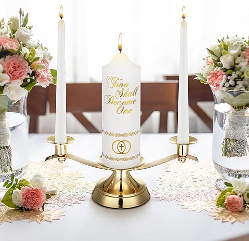 Vista 17 de Irenare Unity - Velas con soporte para ceremonia de boda, accesorios de decoración de boda, portavelas de cristal, vela para eventos formales
