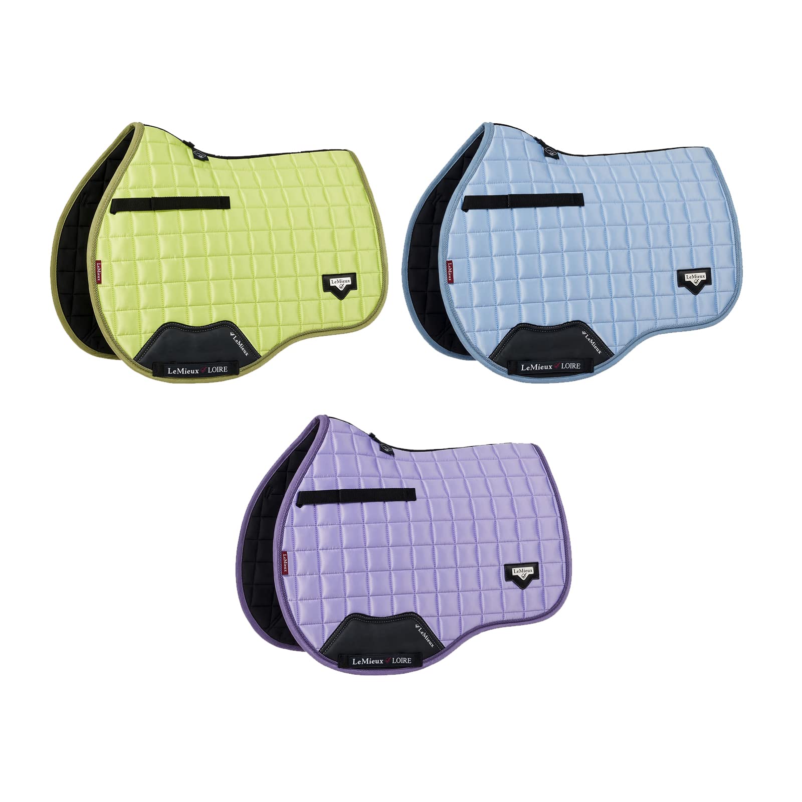 LeMieux Loire Classic GP Square in Kiwi - Woven Satin Fabric - Breathable & Soft - Bamboo Lining - Saddle Pads for Horses - Equestrian Riding Equipment and Accessories - Large — image 1