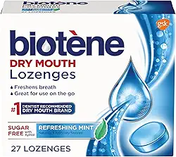 Biotene Lozenges, Pastilhas Dry Mouth para hálito fresco, menta refrescante, 27 unidades