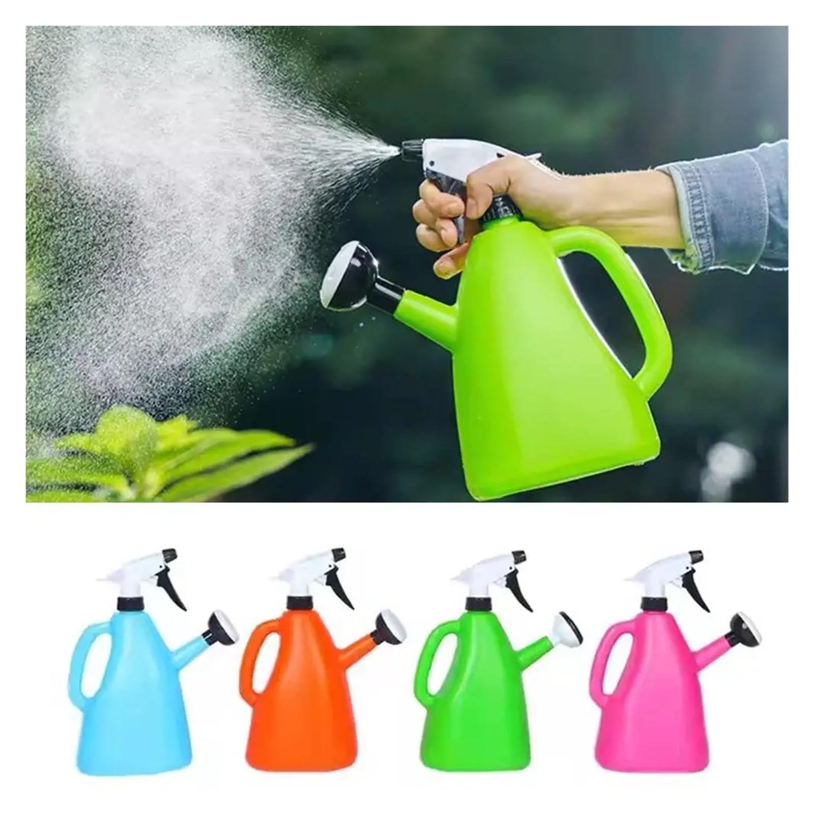 Plastikowa konewka do użytku wewnętrznego i ogrodowego, 1 l, regulowany spryskiwacz ciśnieniowy, idealny do roślin wewnętrznych i zewnętrznych, łatwy w użyciu i uzupełnianiu, trwały do codziennych