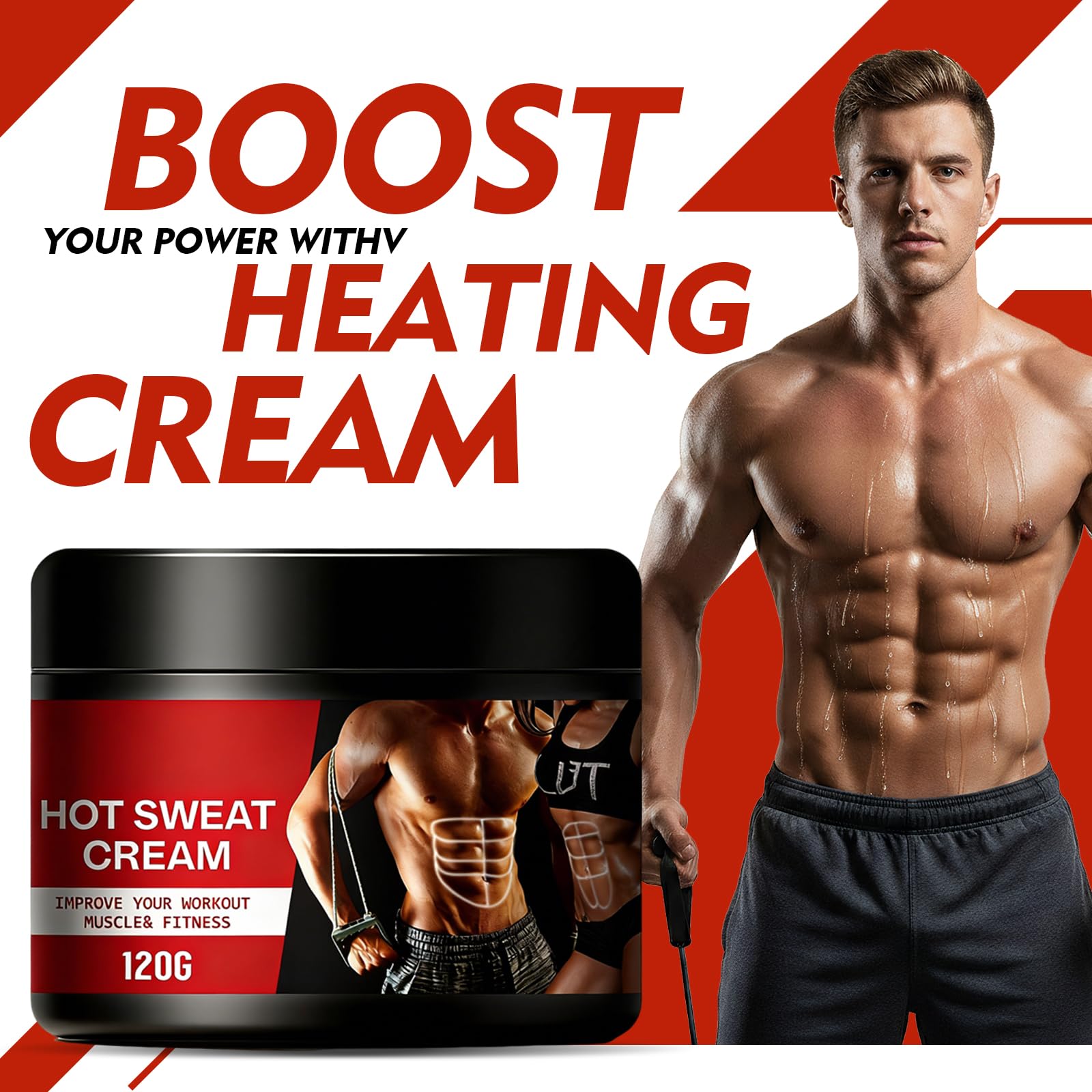 Crema abdominal de 120 g, Crema Quema Grasa Abdominal,Crema de masaje moldeadora corporal para adelgazar la cintura, Abdomen y Gluteos,Hot Cream — view 5
