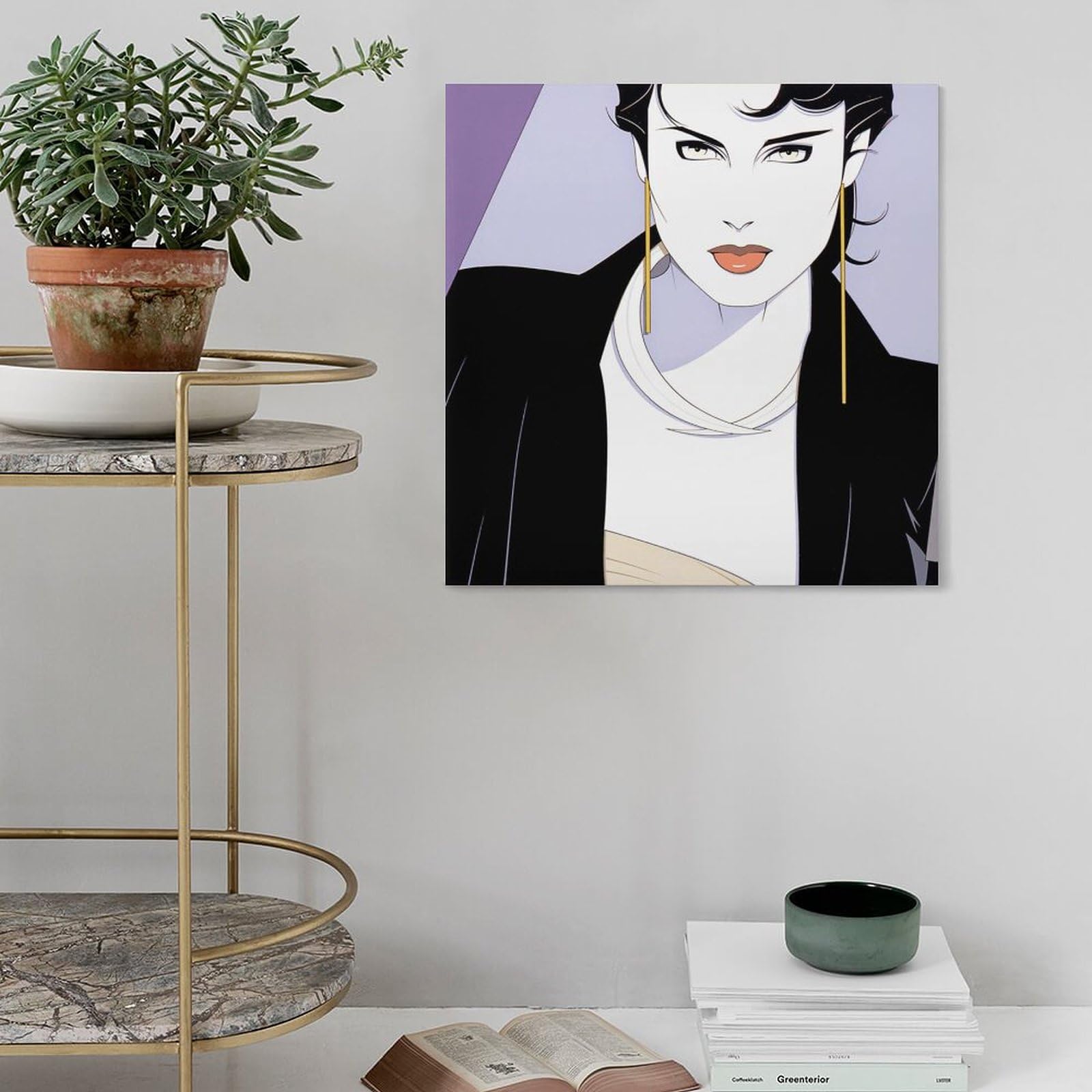 Amazon.co.jp: Patrick Nagel パトリック・ナゲル 女性絵画キャンバス