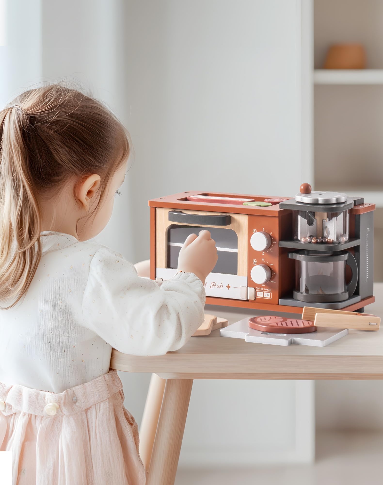 Regalo Cumpleaños Navidad Juego De Cocina De Madera ROBOTIME 3 En 1 - Cafetera, Horno Y Parrilla, Con Comida De Juguete, Para Niños 3-8 Años Regalo Cumpleaños Navidad Juego De Cocina De Madera ROBOTIME 3 En 1 - Cafetera, Horno Y Parrilla, Con Comida De Juguete, Para Niños 3-8 Años