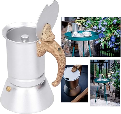 Miniatura 6 de Cafetera de café y café para estufa, estilo italiano clásico de 3 tazas de café expreso para café clásico italiano y cubano, cafetería