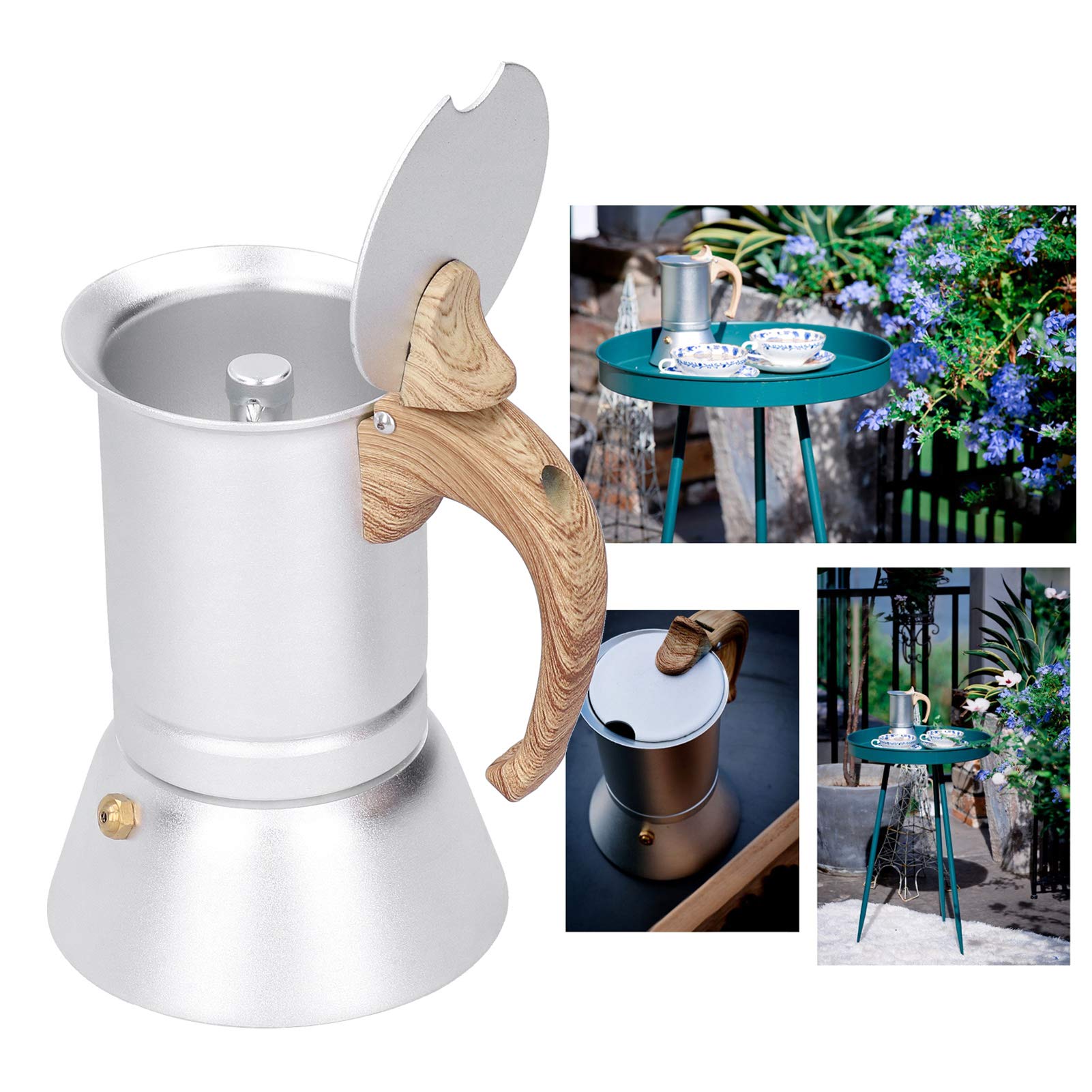 Cafetera De Acero Inoxidable Olla Moka Olla De Inducción Uso De Suministros Para El Hogar 150 Ml
