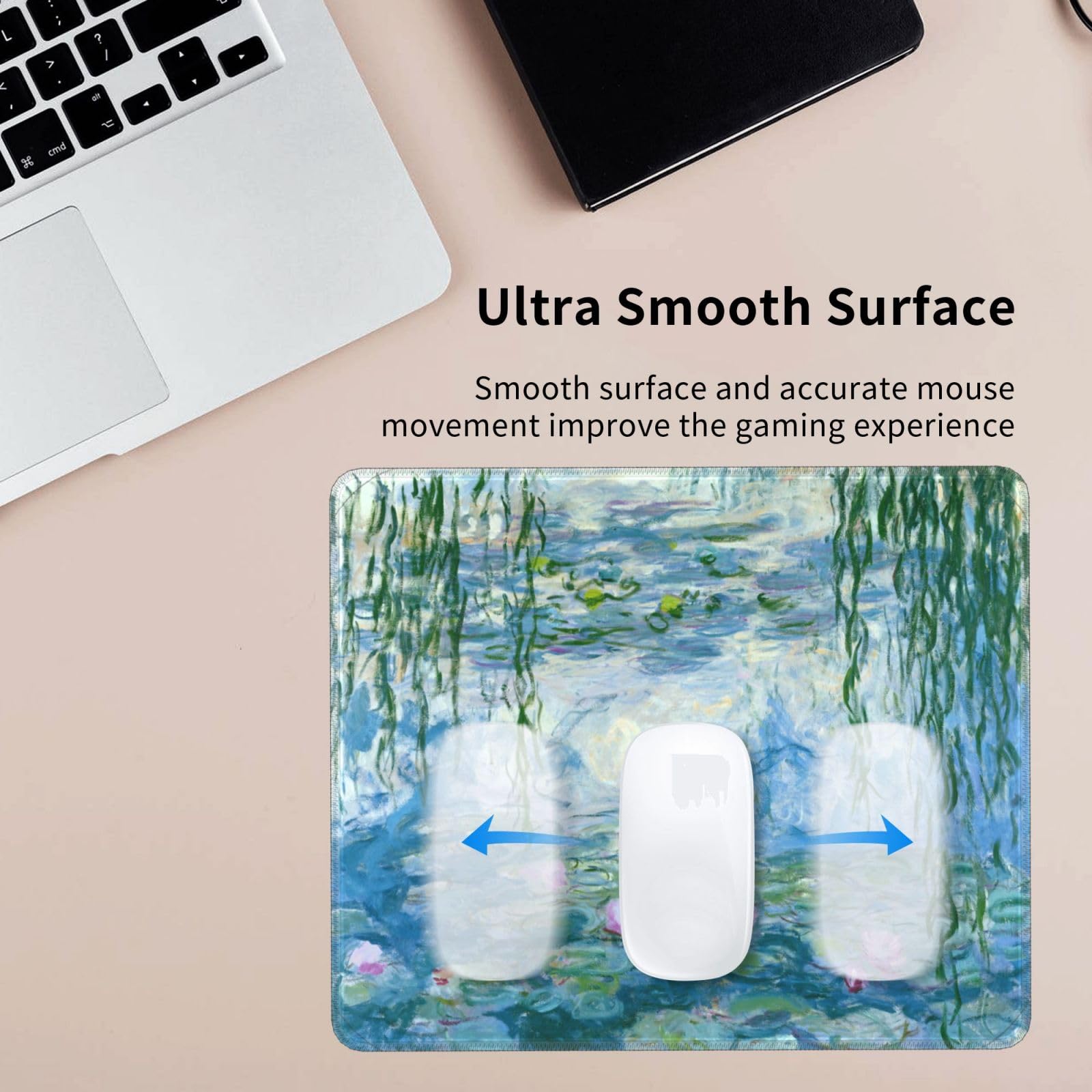 Monet Waterlily Mouse Pad Small Rectangle Gaming Mousepad - View #2