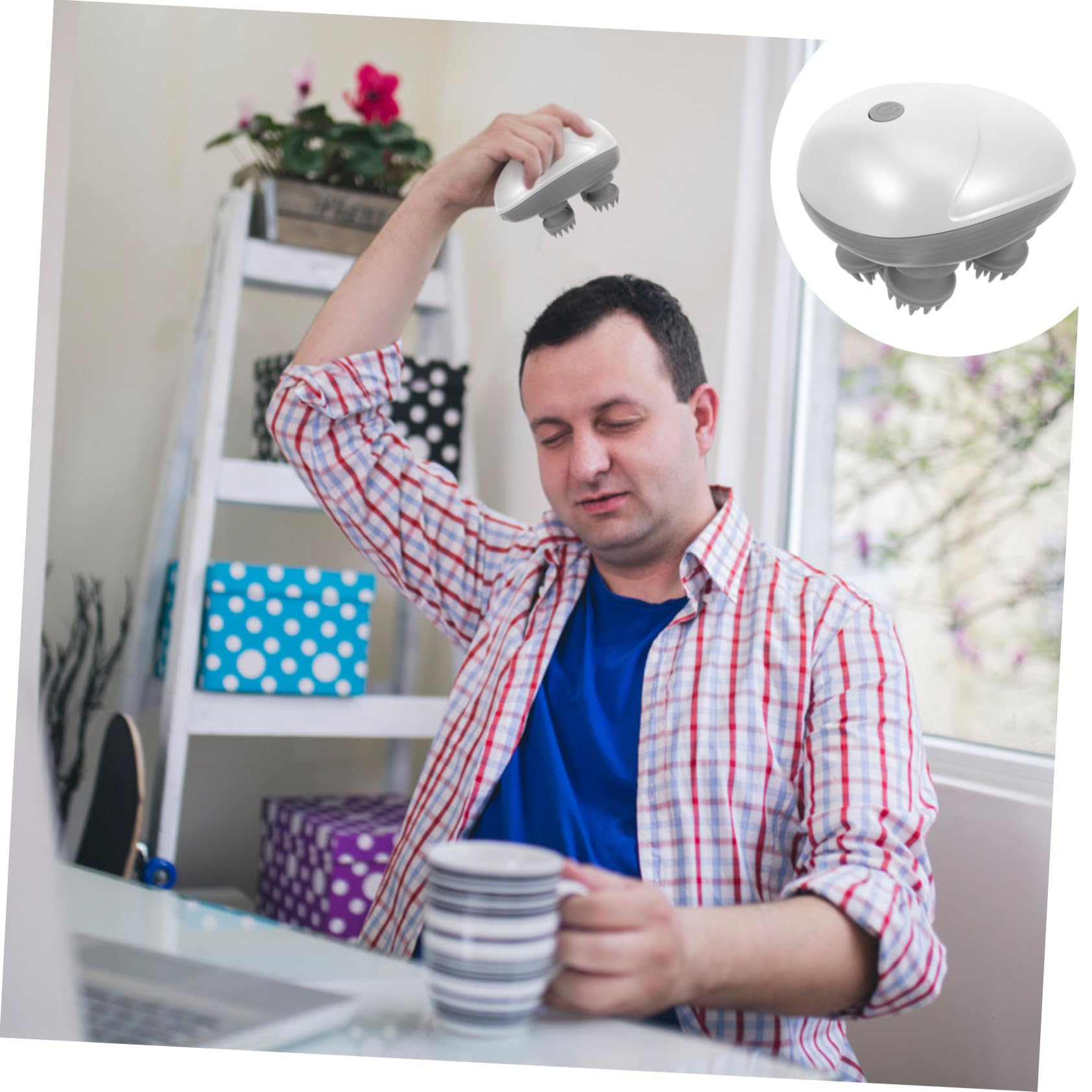 ERINGOGO 2 Juegos Masajeador Eléctrico Portátil Resistente al Agua Dispositivo de Masaje de Cabelludo Diseño Ergonómico para de Estrés Casa y Salón de