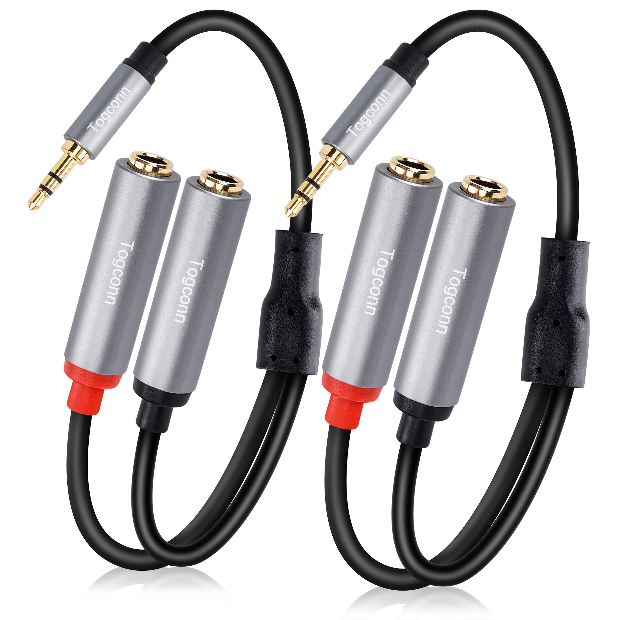 3.5mm to Dual 6.35mm Y-Adapter Splitter 0.6 Feet,3.5mm 1/8 Inch TRS Stereo Male to 2 X 6.35mm 1/4 Inch TS Mono Female Y Splitter Audio Cord Converter