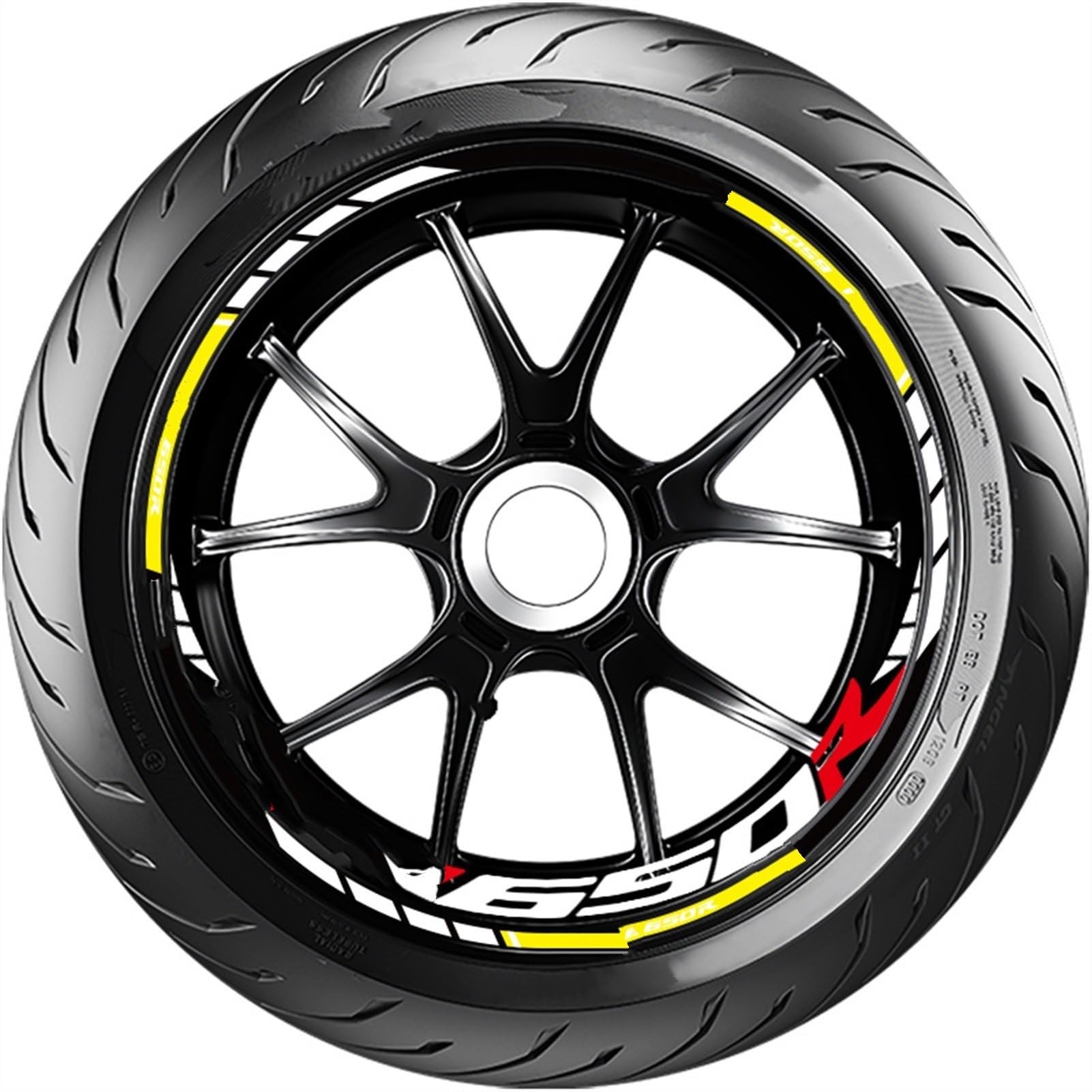 Adhesivos decorativos modificados Pegatina Para Rueda De Motocicleta, Logo De Neumático Delantero Y Trasero, Kit De Rayas Reflectantes, Pegatinas Para Llanta De Moto, Calcomanía Impermeable Para Cbr65