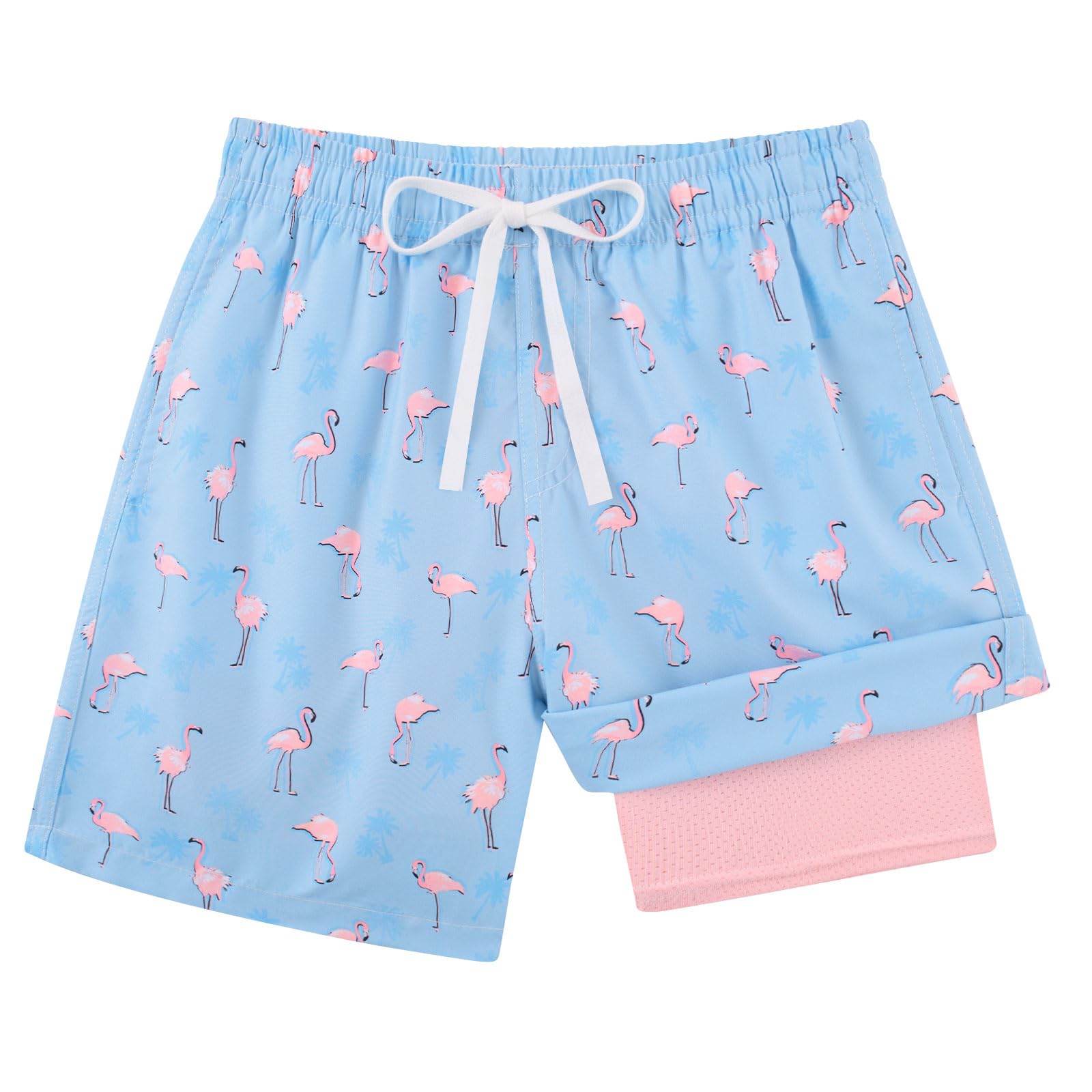 swimsobo Boys Swim Trunks for 5-16 Years Compression Liner Swimsuit Shorts Swimwear Boxer Bathing Suit