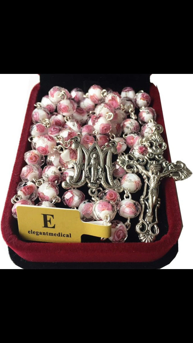 Amazon.com: elegantmedical Handmade ROSE PINK Veluriyam ROSE BEADS