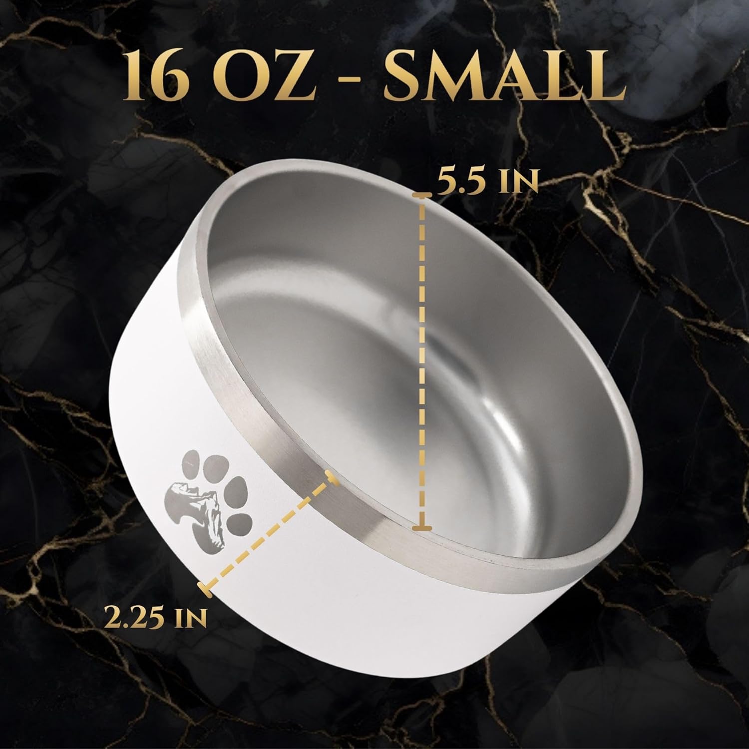 Stainless Steel Dog Bowl for Small-Large Dogs | Double Wall Insulated, Non-Slip Base Heavy Duty Water and Food Bowls for Dogs & Cats | Pet Safe BPA Free & Dishwasher Safe | 16 Oz - Blue