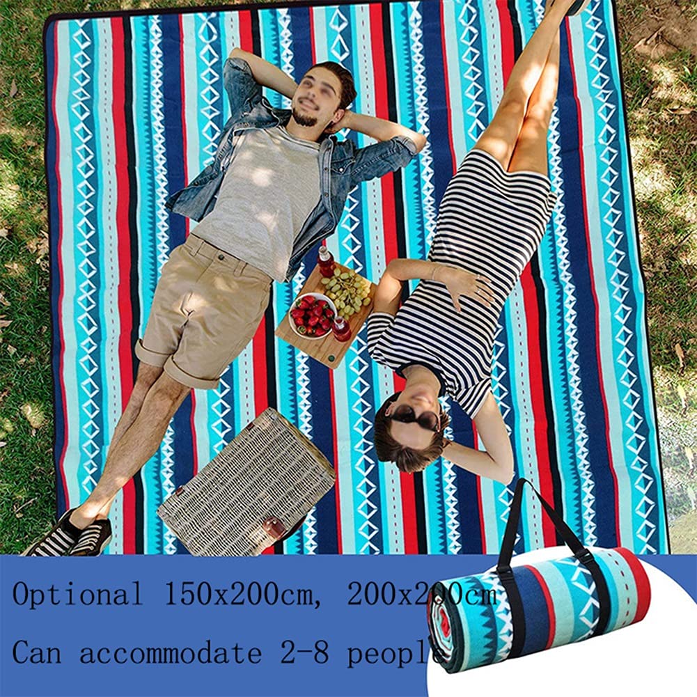 Couverture de Camping de Pique-Nique Tapis de Plage Style Ethnique avec Sac de Rangement Support étanche Tapis Multifonctionnel Portable Compact pour Camping BBQ extérieur intérieur