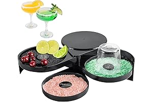 MAOPINER 3-Tier Bar Glass Rimmer for Cocktails, Margarita, Gimlets