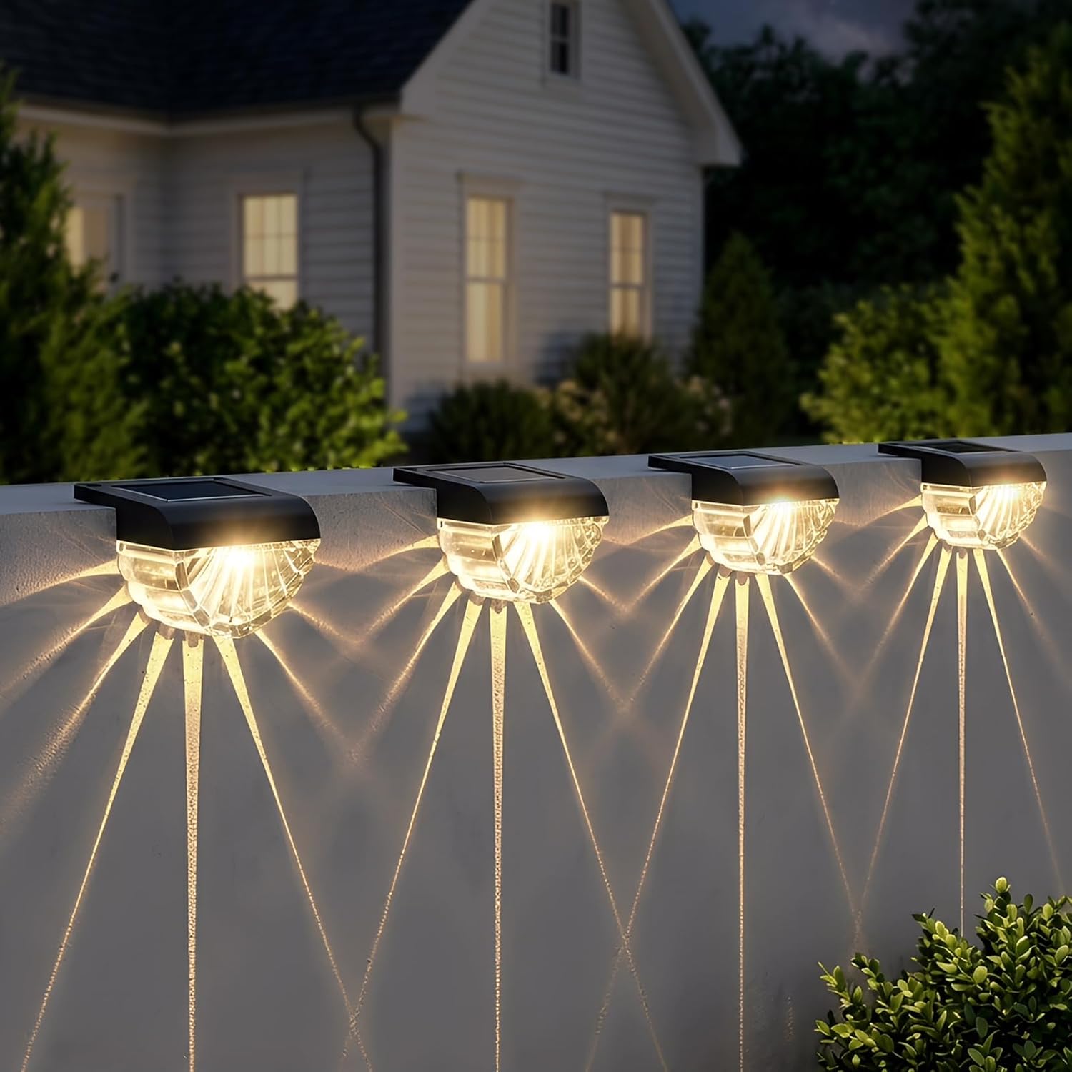 Greluna Solar Fence Lights Outdoor, 12 Pack Waterproof Deck Lights, Auto Dusk to Dawn Step Lights with Warm White Glow, Easy Install for Fence, Patio, Stairs, Pathway, Garden Lighting