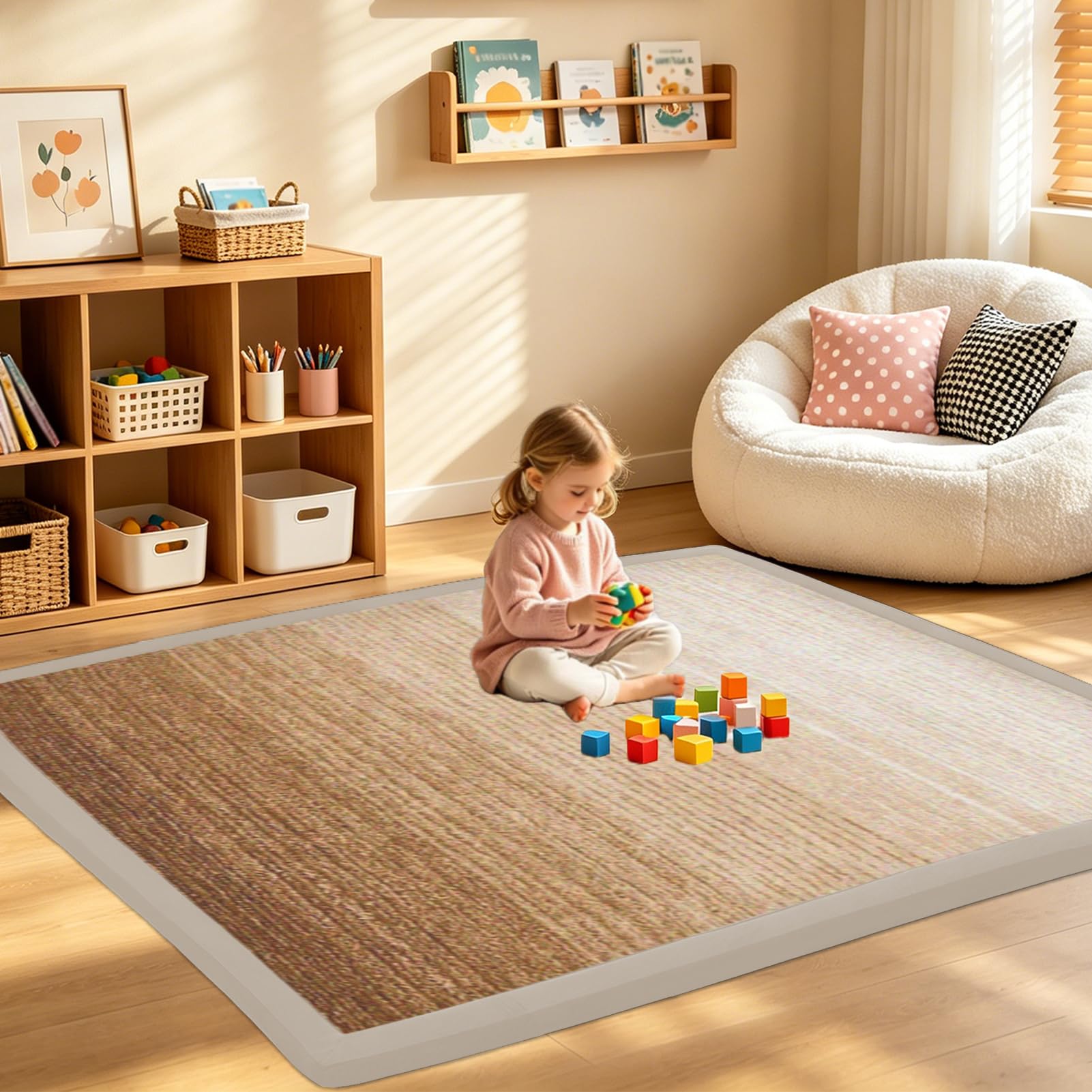 RZUMXOPY Kids Rug 190 x 350 cm Thick Baby Play Mat Foam Floor Padded Playmats for Babies Childrens, Soft Playpen Tatami Mat for Crawling & Playing, Non-Slip Bottom