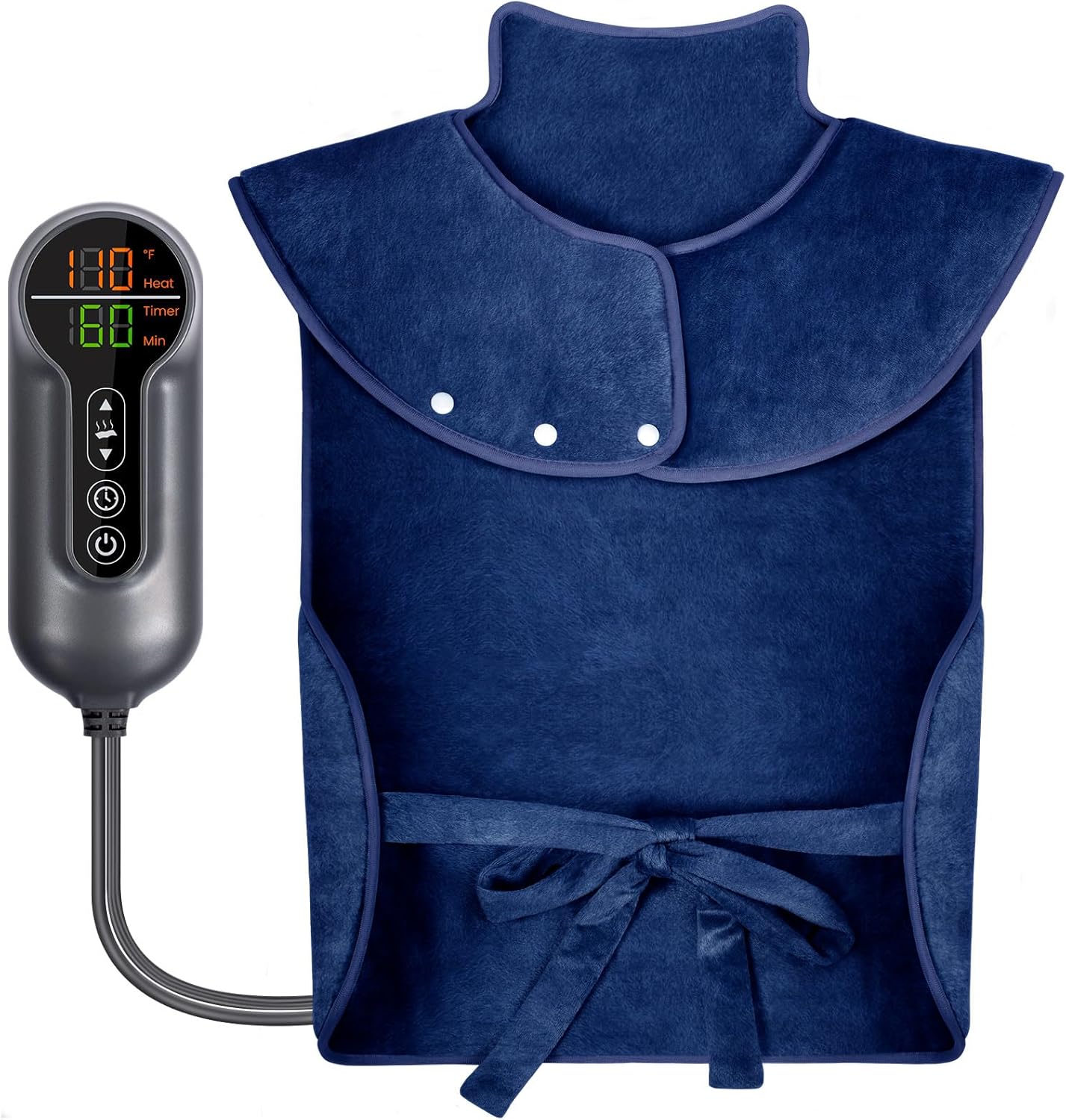 Heating Pad for Back Pain Relief, Large Electric Heat Pad for Neck and Shoulders, 6 Heat Settings & Auto Shut Off Hot Pad, Machine Washable Ultra Soft Fabric, Gifts for Women, Men, Mom, Dad 37''x 24'' Blue