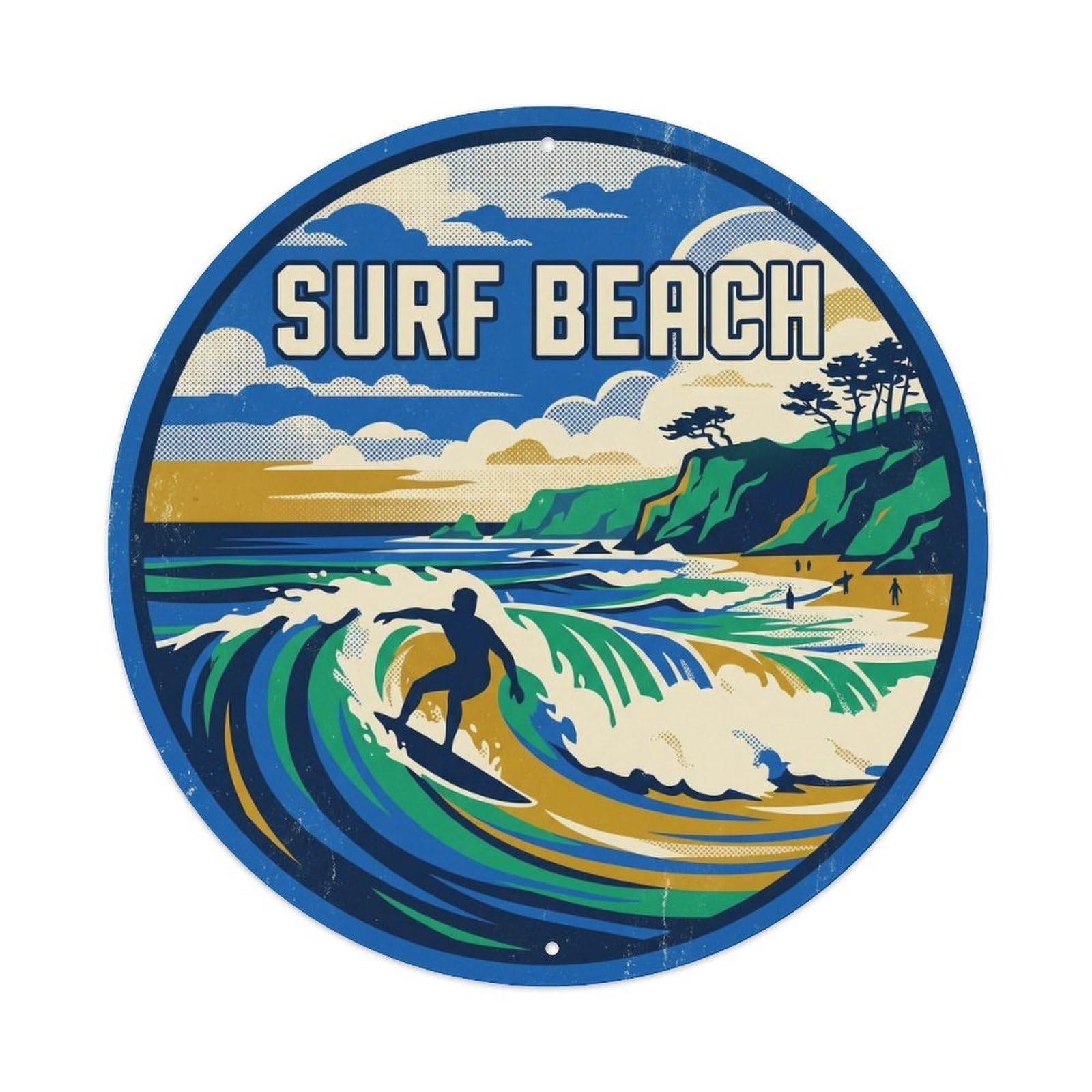 Surf Beach Hawaii Destination Tropical Island Break Metal Tin Sign