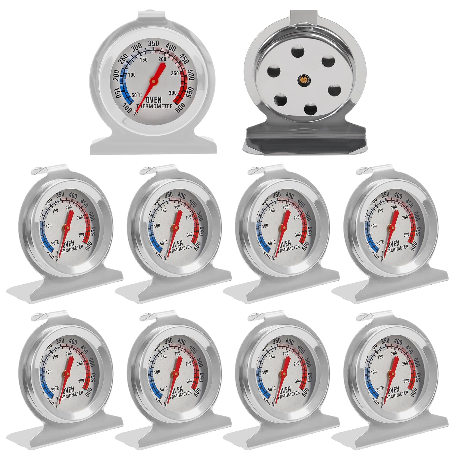 10PACK in Oven Thermometer 50-300°C/100-600°F, Instant Read Precision Stainless Steel Electric/Gas Oven Thermometers for Kitchen Cooking Grill Smoker