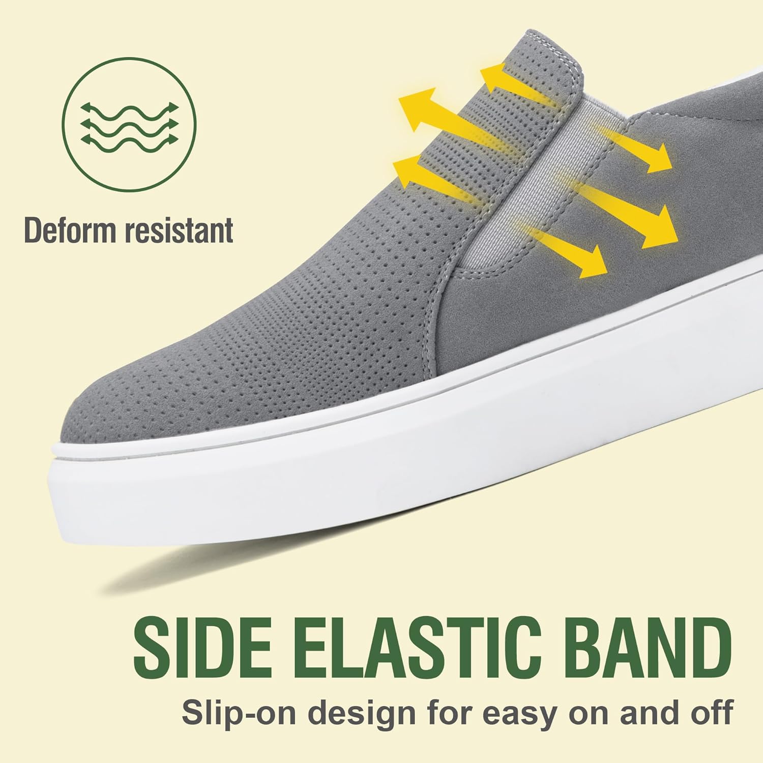 Jeossy Women's Slip On Shoes Casual Fashion Sneakers 8010 Arch Support Loafers for Women with Zipper - Image 4