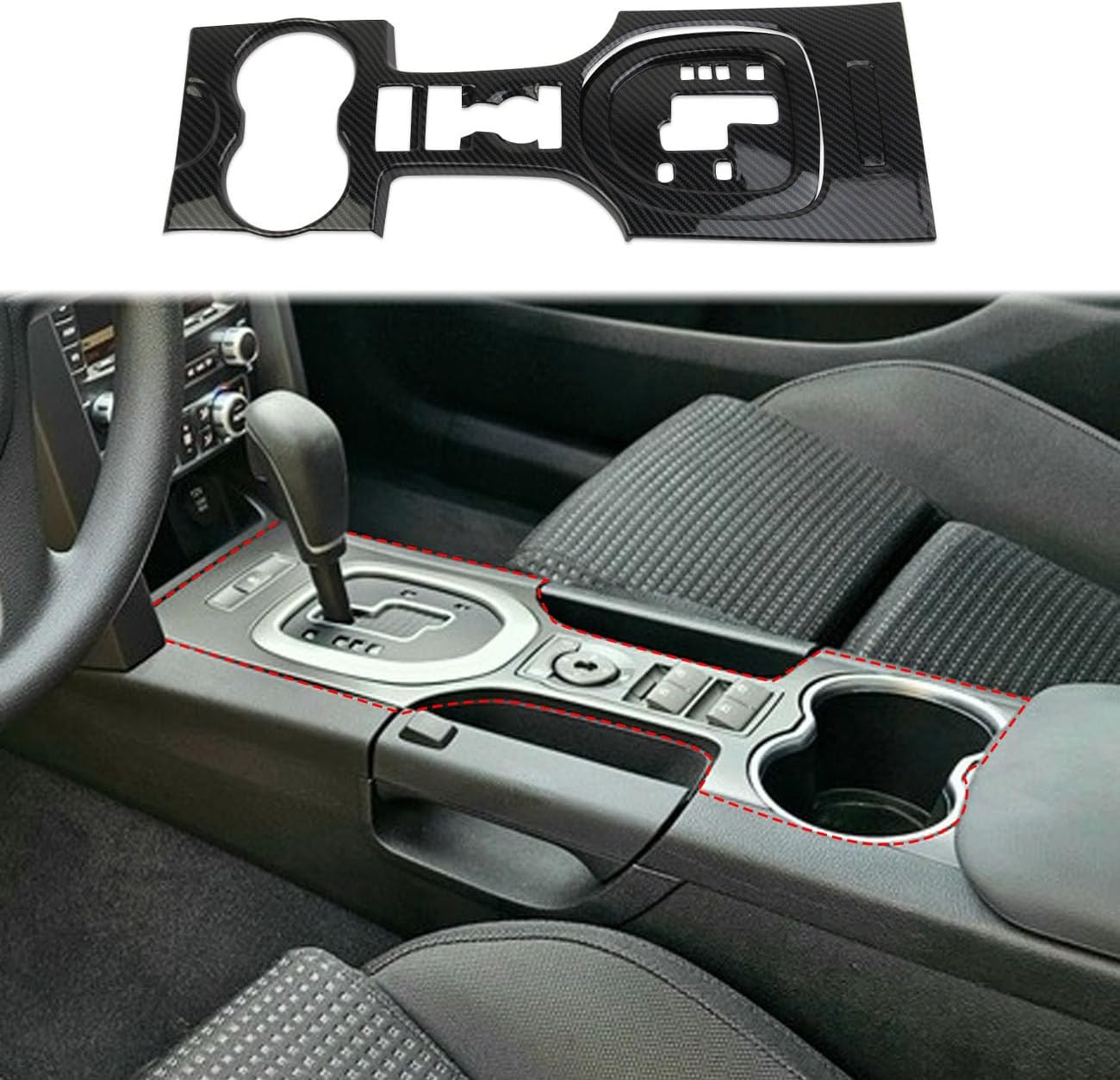Korlot Carbon Fiber Style Center Console Gear Shift Panel