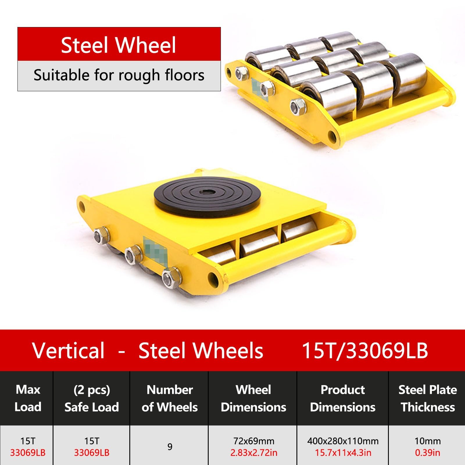 Low-profile Machine Skate Dolly, wyposażenie Dolly Ruchome Skate