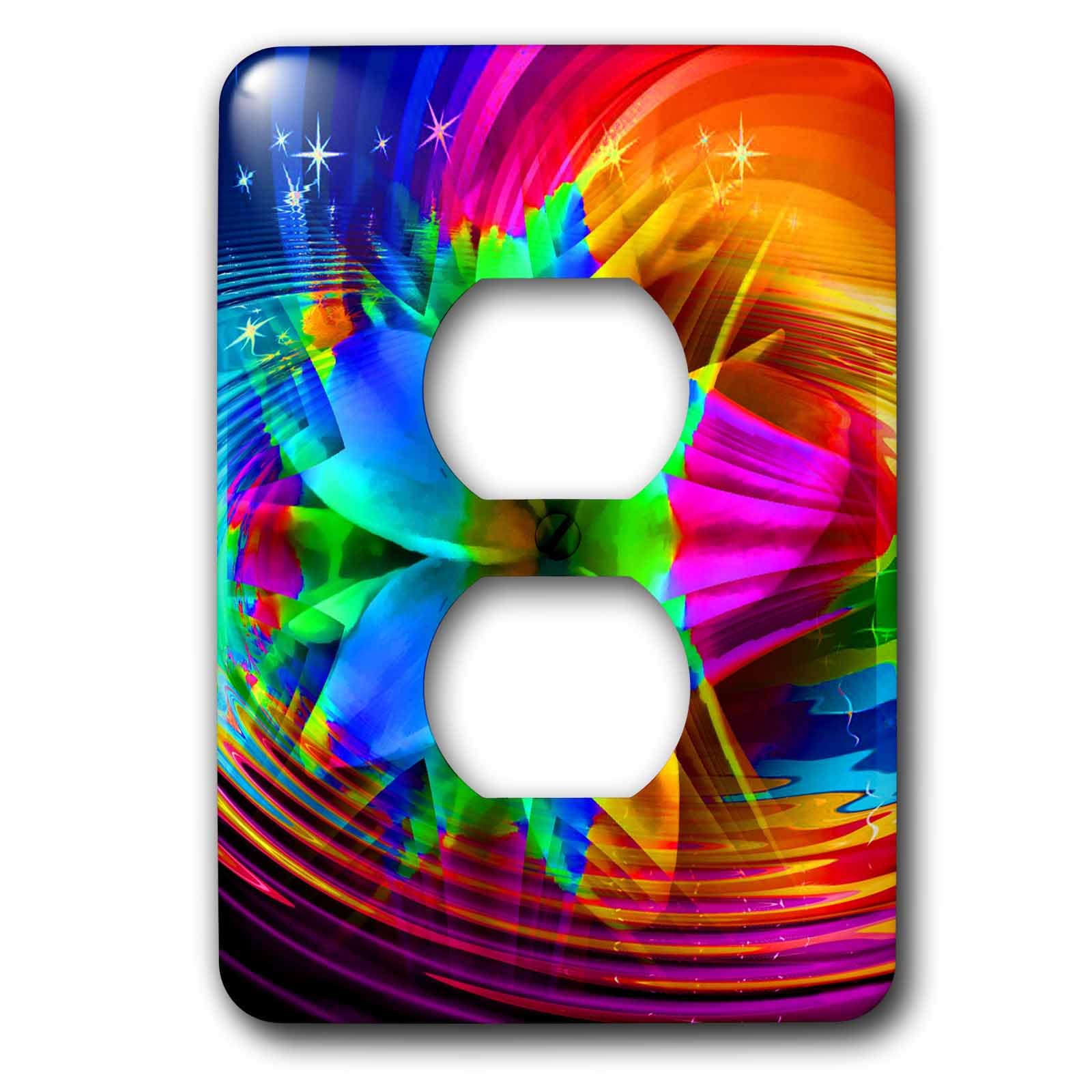 Placa decorativa Fractal Flor 3dRose lsp_167080_6 con textura resistente a arañazos