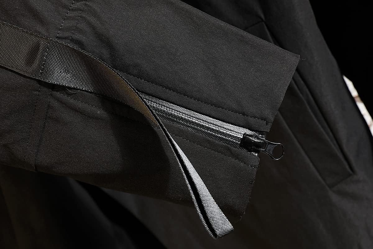 GURUNVANI Men’s Hooded Windbreaker Jacket Zip Up Patchwork Hoodie Anorak - Image 8