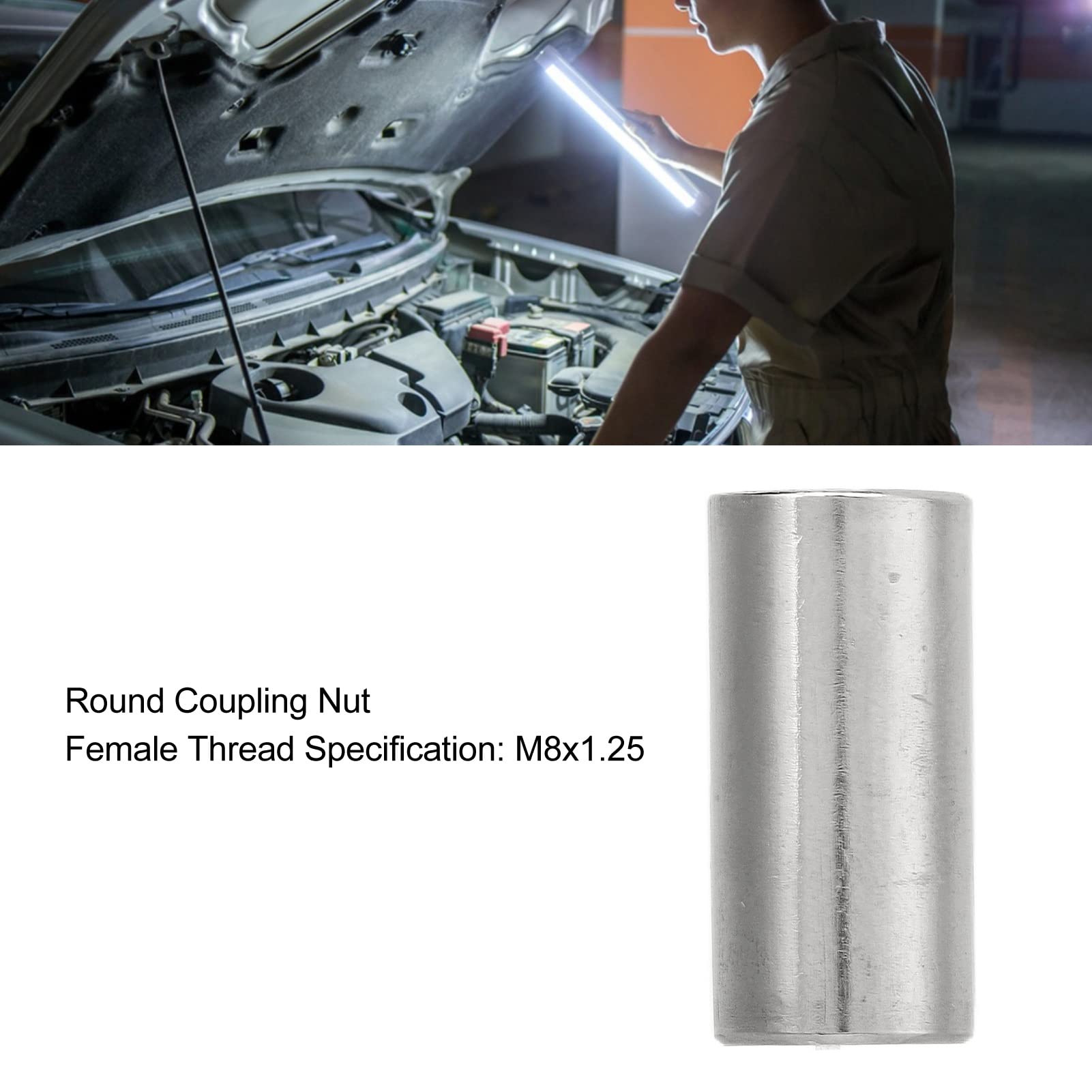 Rod Coupling Nuts 1/2-13, 12 Pieces, 304 Stainless Steel, M8x1.25 Thread, for Indoor and Outdoor Use, Home Improvement with