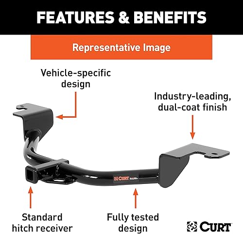 Miniatura 3 de CURT 12228 Enganche de remolque Clase 2, receptor de 1-1/4 pulgadas, cuerpo oculto, compatible con Select Pontiac Vibe, Toyota Matrix