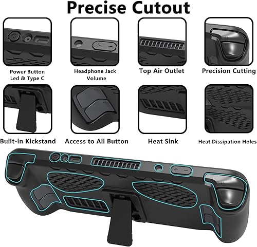 Miniatura 4 de KUNSLUCK Funda protectora para cubierta de vapor funda protectora de poliuretano termoplástico con soporte y 6 piezas de piel protectora compatible