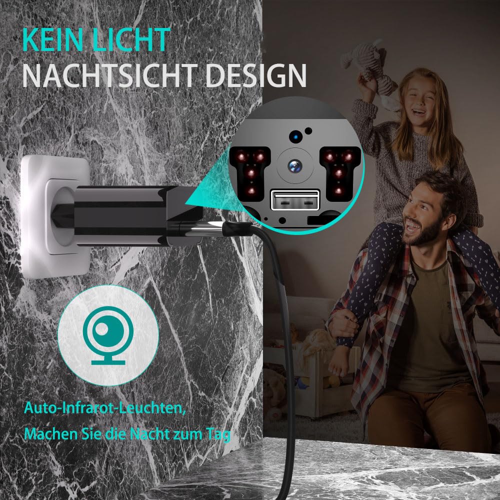 Mini Caméra Espion Surveillance avec Détection Mouvement et Vision Nocturne Intérieur Extérieur