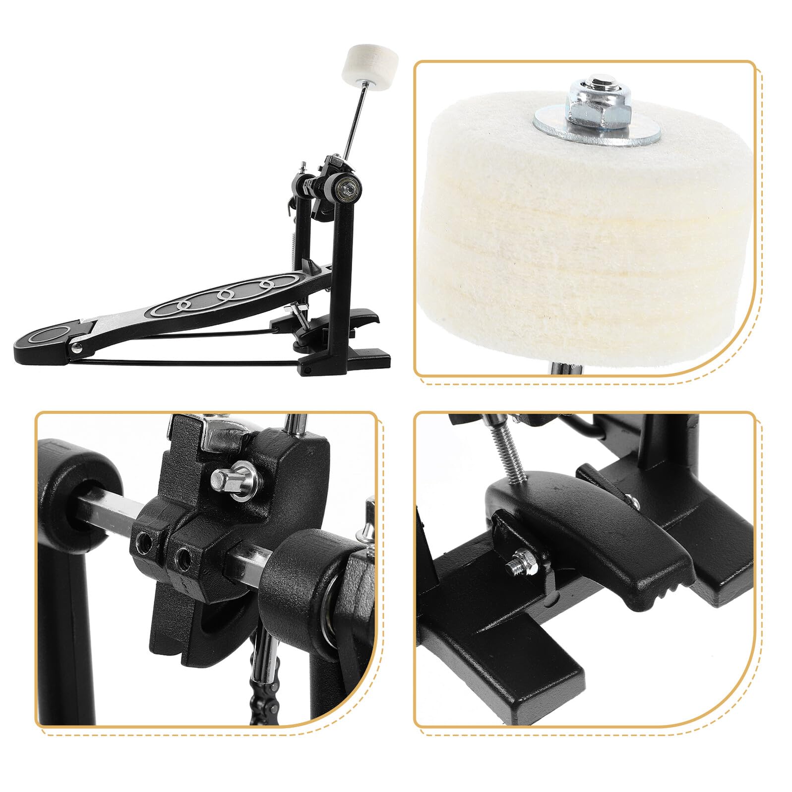 Singolo Grancassa Batteria in Lega di Alluminio con Martello in Feltro Antiscivolo per Kit Batteria Acustica ed Elettronica Accessorio Ricambio Versatile per Percussionisti e