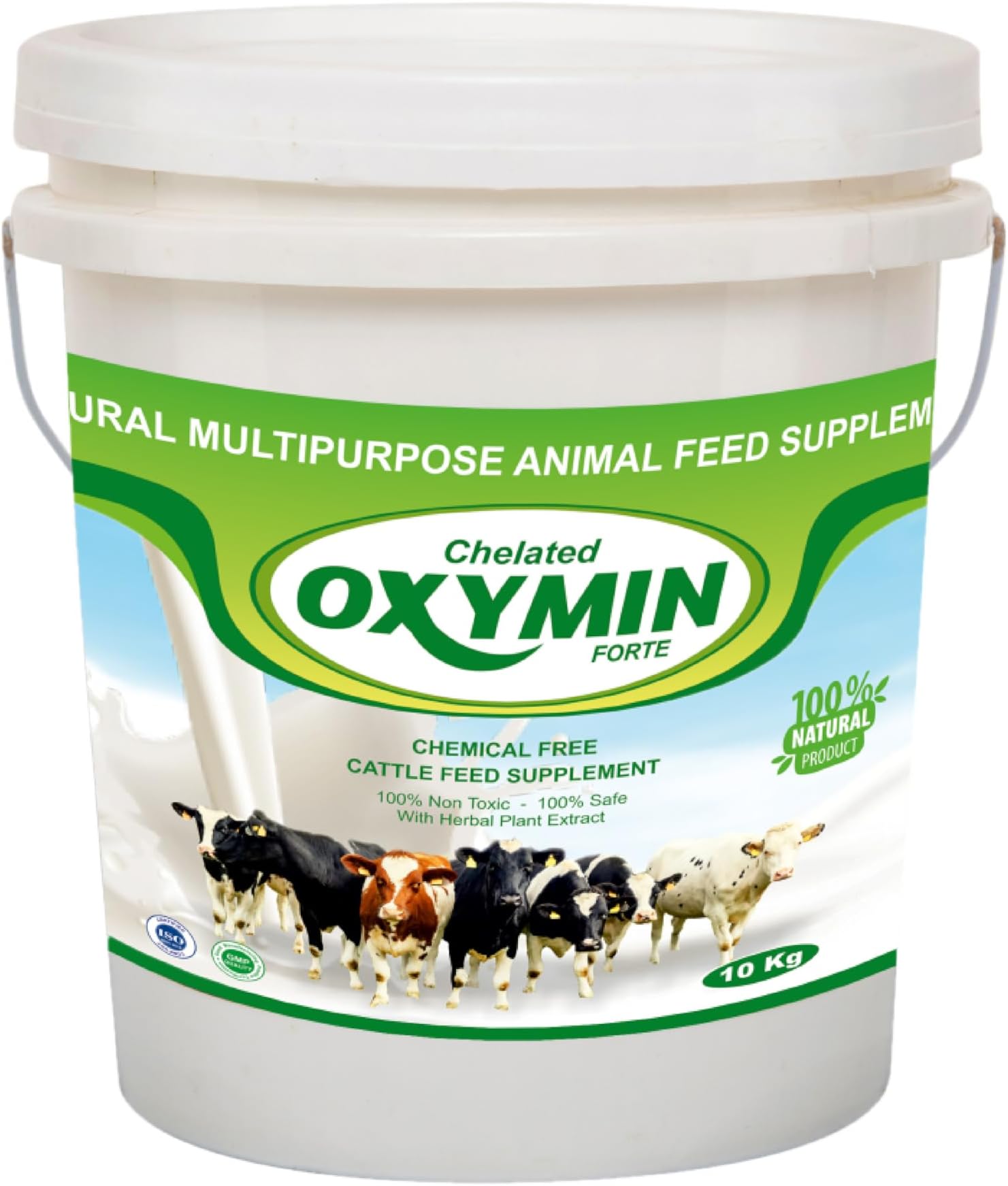 Oxymin Chelated Mineral Mixture for Cow, Buffalo, Goat, Pig, Sheep, Poultry & Livestock | Boosts Milk Production, Growth & Immunity | Vitamins, Minerals & Herbal Supplement (Bucket, 10kg)